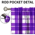 thumbnail image 5 of Watercolor Purple White Check Rod Pocket Curtain 2 Panels, Geometric Patches Graffiti Blackout Curtains for Living Room Bedroom, Machine Washable Window Treatments for Dining Kitchen-W42xL63in, 5 of 6