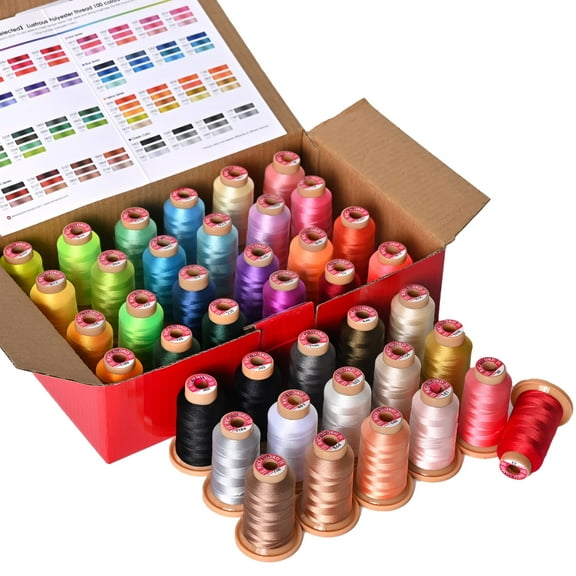 RICHWORD Embroidery Thread 40 Colors, 800M (874Y) Polyester Thread Kit Each Spool