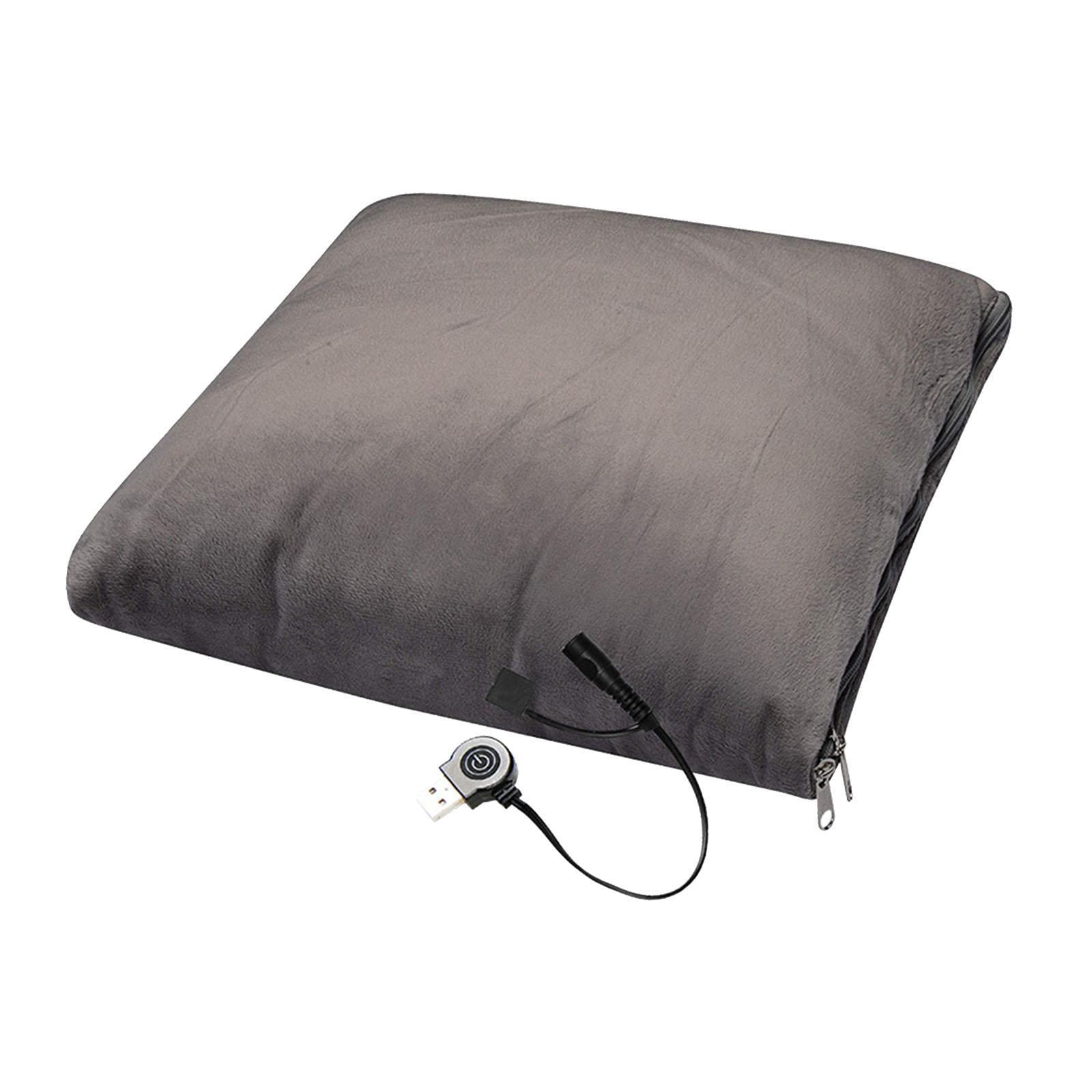 TISHITA Heated Pillow Blanket Electric Heating Pad Folding Soft Heated Cushion Portable Heating Pillow for Indoor Home Birthday Gifts grey