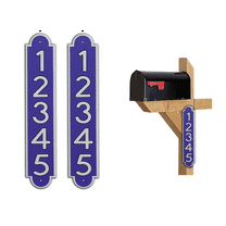 Curb-N-Sign® Fancy Super Reflective Mailbox Address Numbers Plaque, Customized Address Number Letter, Aluminum Plaque Pre-Drilled Holes,12-Month Warranty (3”x12”, Purple)