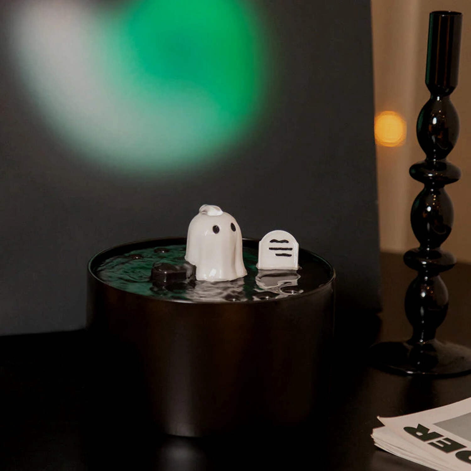 50oz/1.5L Ghost Cat Drinking Fountain-Elevate Your Cat's Hydration
