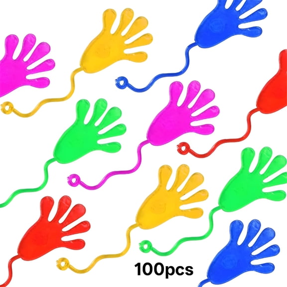 BESTSKY 100PCS Sticky Hands Party Favors for Kids Birthday Supplies Goodie Bag Stuffers Classroom Treasure Box Carnival Prizes Bulk Treat Gift Stuff Pinata Easter Egg Basket Fillers