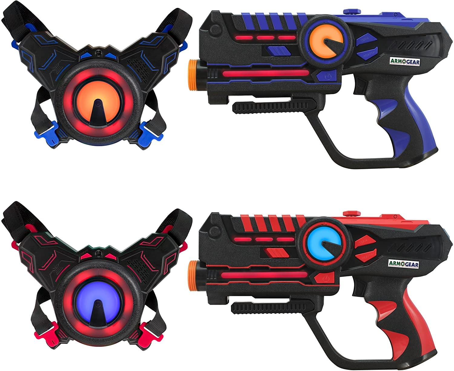 Laser Tag Game Kids Electronic 2 Blaster Gun Battle Set 60m Shooting Range xmas 