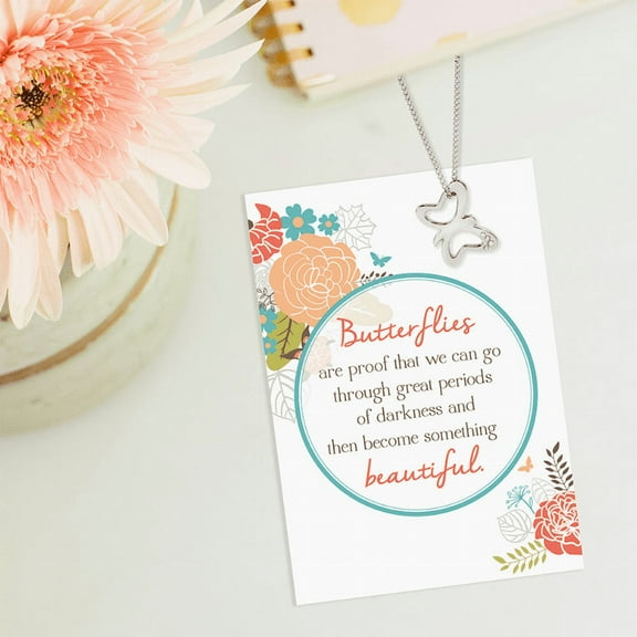 Transform Butterfly Silver Colored Necklace by Lifebeats