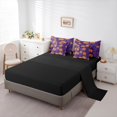 thumbnail image 5 of jejeloiu Halloween'S Day Bedding Comforter Set 7 Pieces,Spooky Pumpkin Bats Full Bedding Set,Black Spider Web Fitted Sheet Flat Sheet For Teen,Microfiber Bedroom Decoration Reversible, 5 of 8