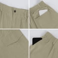 thumbnail image 6 of Cargo Pants for Men Elastic Waist Work Pants with Drawstring Multi Pockets Hiking Lightweight Tactical Trousers Beige L, 6 of 9