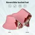 thumbnail image 2 of Honeii Puppy Peeking Through Pink for Unisex Bucket Hat Waterproof Rain Hat Reversible Shiny Rave Bucket Hat for Concert Festival Boonie Cap, 2 of 6