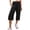 Black, variant on Women's Plus Size Summer Casual Capris High Waist Loose Wide Leg Comfy Stretch Pants,3XL,