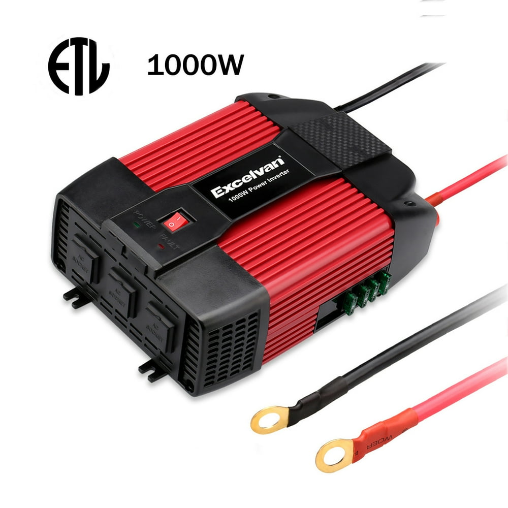 Excelvan 1000W Car Power Inverter 12V DC to 110V AC with Excelvan 1000W Car Power Inverter 12V DC to 110V AC with