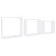 thumbnail image 1 of Juego de 3 estantes en forma de cubo para pared VidaXL, MDF, color blanco, 30 x 30 cm, 1 of 9