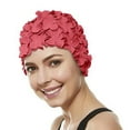 thumbnail image 2 of Hold'Em Beemo Floral Petal Swim Cap for Women – Retro Style Vintage Bathing Cap Swimming Hat for Long and Short Hair - Black/White, 2 of 3