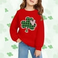 thumbnail image 2 of Mercatoo Boys Girls St 𝐏atricks Day Sweatshirt Clothes Kids Long Sleeve Crewneck Pullover Tops Toddler Green Cloverss Shirt, 2 of 6