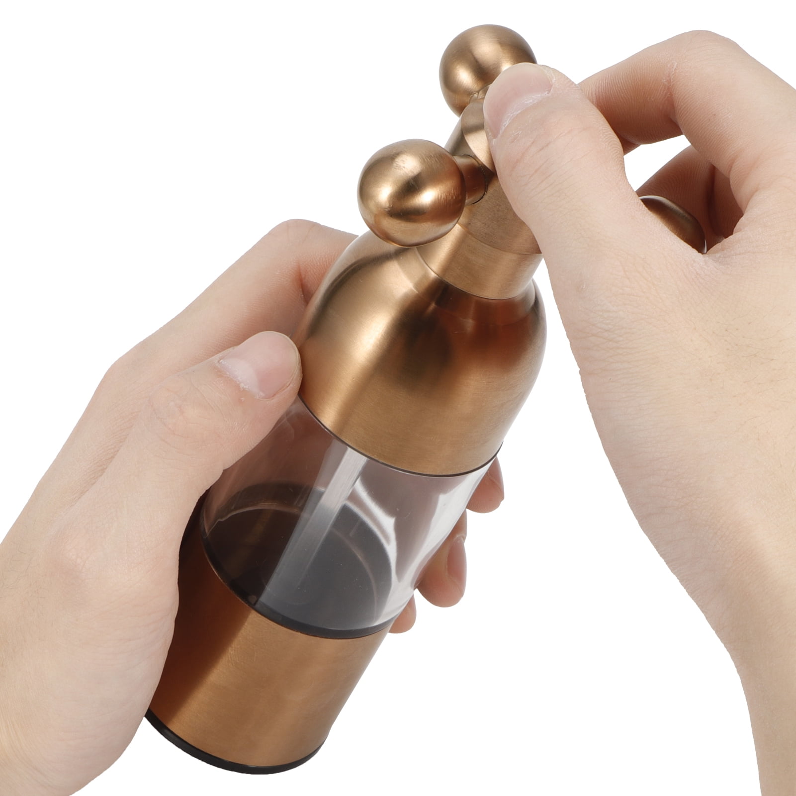 BIMZUC Premium Stainless Steel Pepper Salt Spice Mill Grinder Seasoning Grinding Kitchen Tool for Cooking, Rose Gold Finish, 7.1 inches / 18 cm Height, Manual Operation, Durable Home Accessory