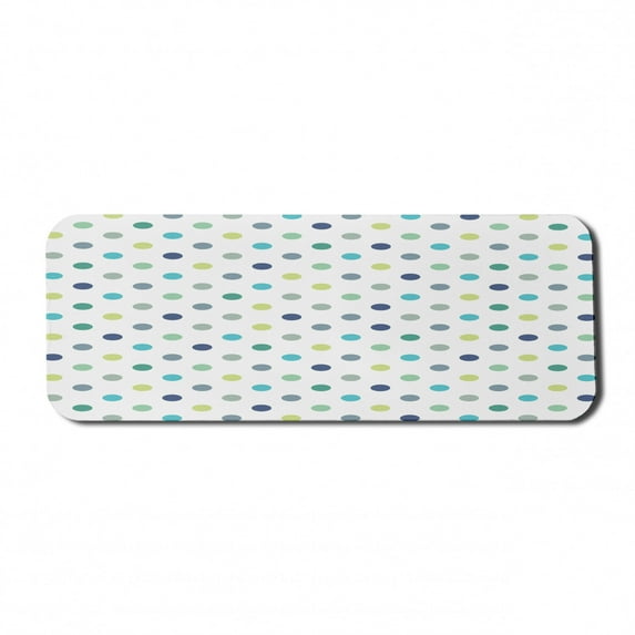 Polkadot Computer Mouse Pad, Polka Dots Retro Classy Vintage Style Pattern Design Layout, Rectangle Non-Slip Rubber Mousepad Large, 31" x 12" Gaming Size, Apple Green Jade Green, by Ambesonne
