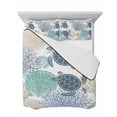 thumbnail image 7 of Quilts Twin Size Bedding Set, Ocean Turtle Lightweight Quilted Comforter, Nautical Sea Coral Conch Shells Watercolor Soft Reversible Bedspread Coverlet with Pillow Covers for All Season, 68" x 86", 7 of 7