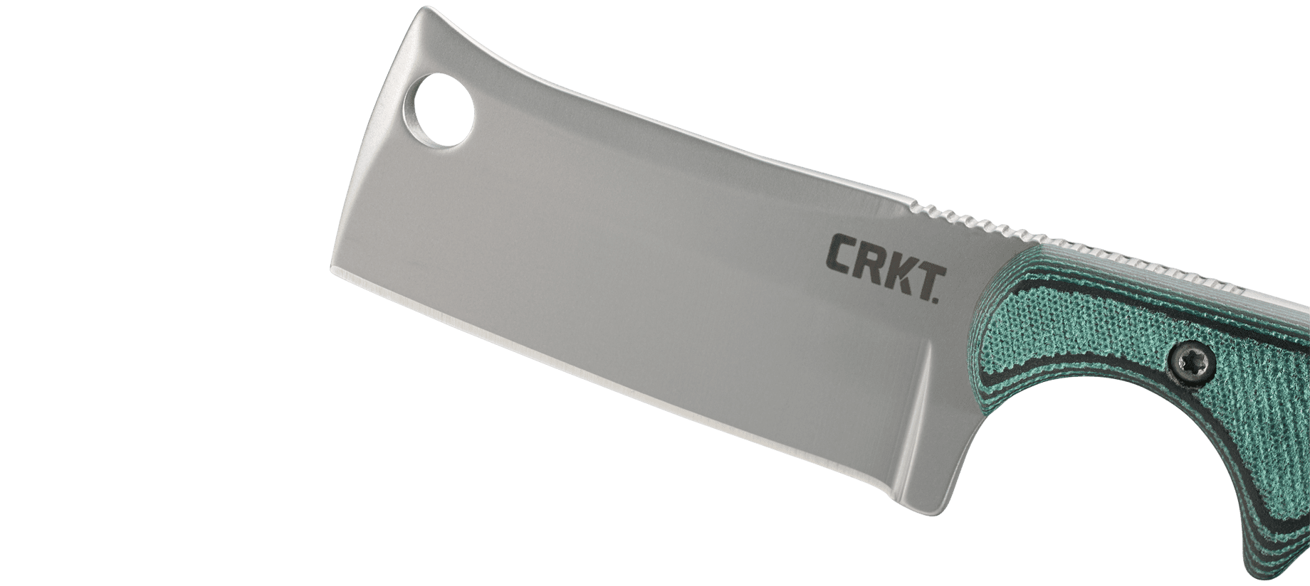 CRKT Minimalist Cleaver Outdoor Survival Fixed Blade Knife with Sheath: Stainless Steel Plain Edge Blade, Micarta Handle, 2383