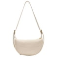 thumbnail image 2 of Bolso Bandolera para Mujer Bolso Media Tejido Color Sólido Bolso (Beige), 2 of 9