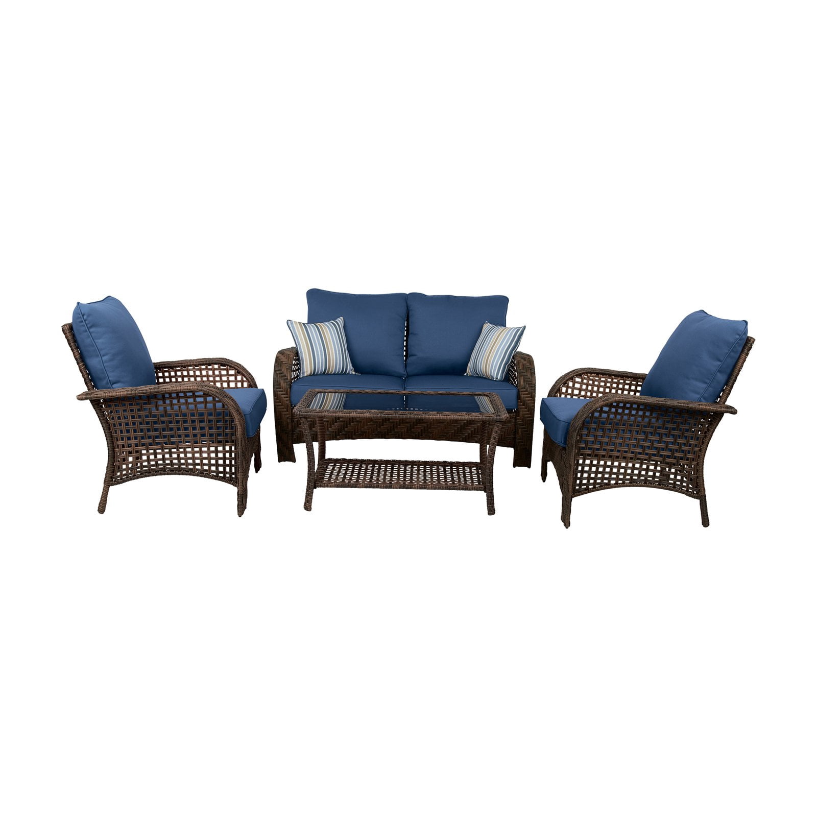 Living Accents Charleston 4 Piece Patio Conversation Set Walmart Com Walmart Com