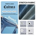 thumbnail image 6 of CULTURA AZURE Mens Skinny fit Jeans, Washed Denim Saddle Stitch Stretch Flex Jeans, Dark Blue, 6 of 7