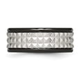 thumbnail image 3 of Stainless Steel Polished Black IP-plated 9mm Studded Band, 3 of 7