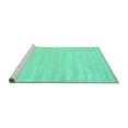 thumbnail image 2 of Ahgly Company Machine Washable Indoor Rectangle Solid Turquoise Blue Modern Area Rugs, 2' x 5', 2 of 4