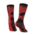 thumbnail image 3 of Zufioo Red And Black Abstract Skull Print Thigh High Socks,Knee High Socks For Women and men,Over the Calf Tube Socks.Athletic Socks, 3 of 6