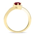 thumbnail image 2 of SZUL Women's Round Shaped Ruby and Diamond Wave Ring in 10K Yellow Gold, 2 of 5