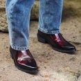 thumbnail image 4 of Men's Classic Western Cowboy Boots, Embroidered Pointed Toe Mid-Calf Boots, Riding Boots with Slip-Resistant Sole Black/Burgundy, 4 of 6