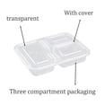 thumbnail image 3 of 10Pcs Meal Prep Container Food Storage Disposable Microwave Safe 3 Compartment Transparent, 3 of 5