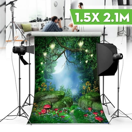 5x7ft Vinyl Photography Background Backdrop Fairytale World Green Forest Theme Studio Photo Cameras