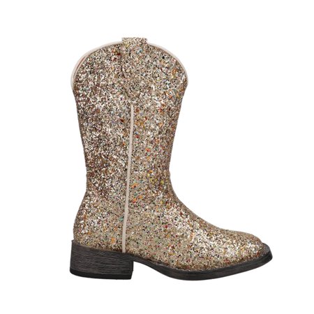 

Roper Kids Girls Glitter Galore Square Toe Casual Boots Mid Calf
