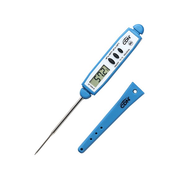 CDN DTT450 ProAccurate® Thin Tip Pocket Thermometer, NSF Certified Instant Read Food Thermometer, 1.5 mm Probe, IPX7 Waterproof, Digital Meat Thermometer for Cooking, BBQ & Baking, Blue