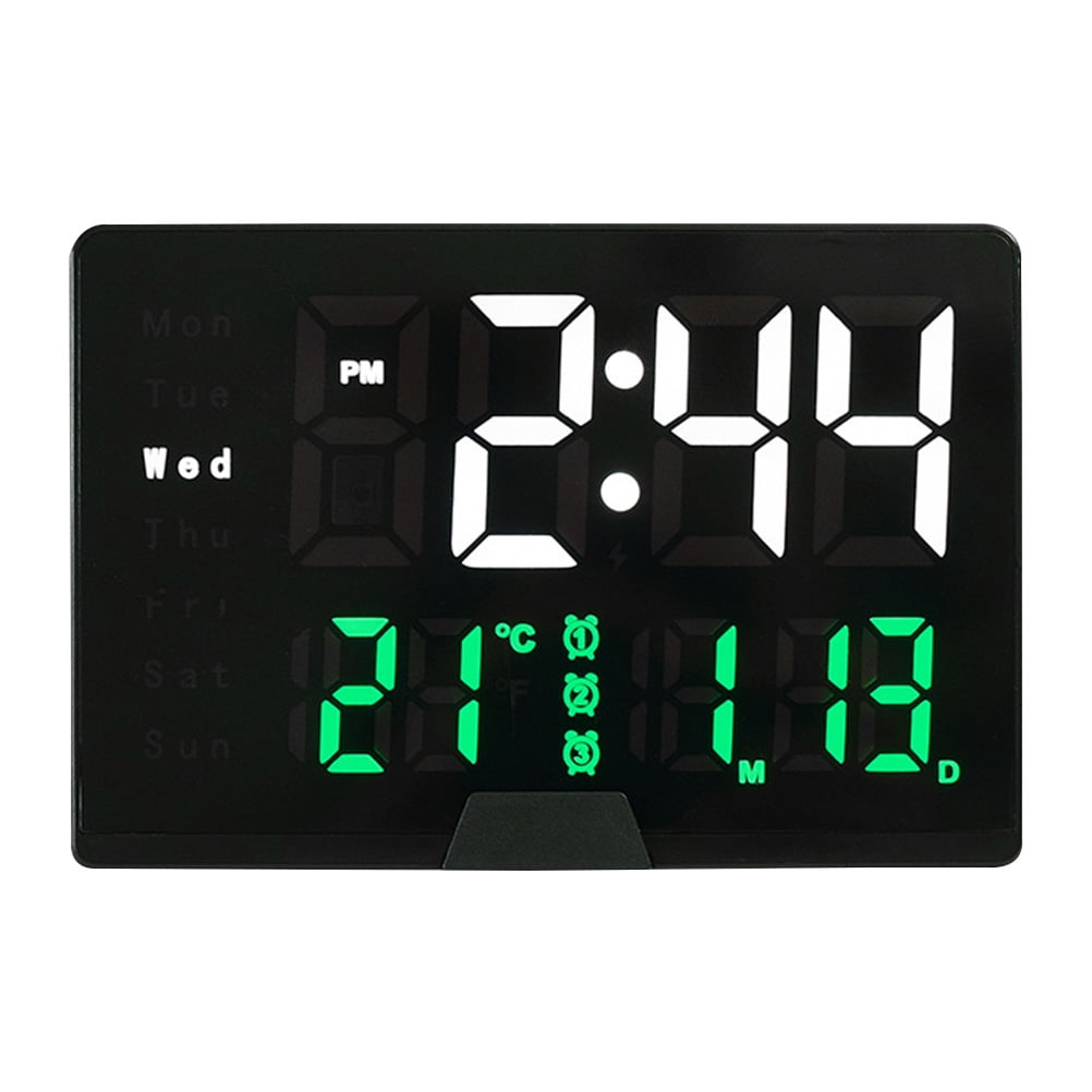 Clock Bedroom Digital Alarm Wall Bedside Radio Temperature Led Bed