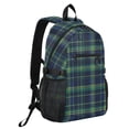 thumbnail image 2 of JIALIOU 14" Laptop Backpack Waterproof Airline Approved Stylish Casual Daypack for Travel Business College Work, Blue Yellow Plaid Pattern, 2 of 8