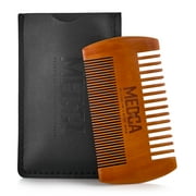 MEDca Wooden Beard Comb Leather Case Handcrafted Solid Beechwood Hair Pocket Combs