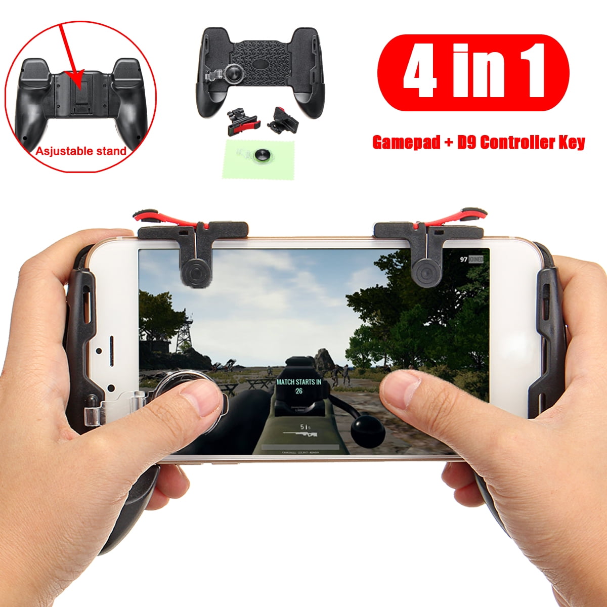 JJYPY Mobile Phone Game Controller Joystick Mobile Six-Finger Cooling Fan Gamepad Game Accessories Shoot Games