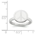 thumbnail image 5 of 925 Sterling Silver Stackable Expressions Polished White Enameled Peace Sign Ring Size: 5; for Adults and Teens; for Women and Men, 5 of 5