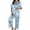 A-Light Blue62, variant on JAJAHO Women Halloween Pajamas Set 2 Piece Pjs Pumpkin Ghost Printed Short Sleeve Button Shirt With Pants Set