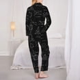 thumbnail image 3 of Pajama Sets for Women 2 Pcs, equation Math Print black Button Down Long Sleeve Sleepwear Lounge PJ Sets, 3 of 6