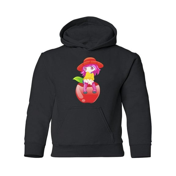 Girl On Apple Hoodie Juniors -Image by Shutterstock, Large