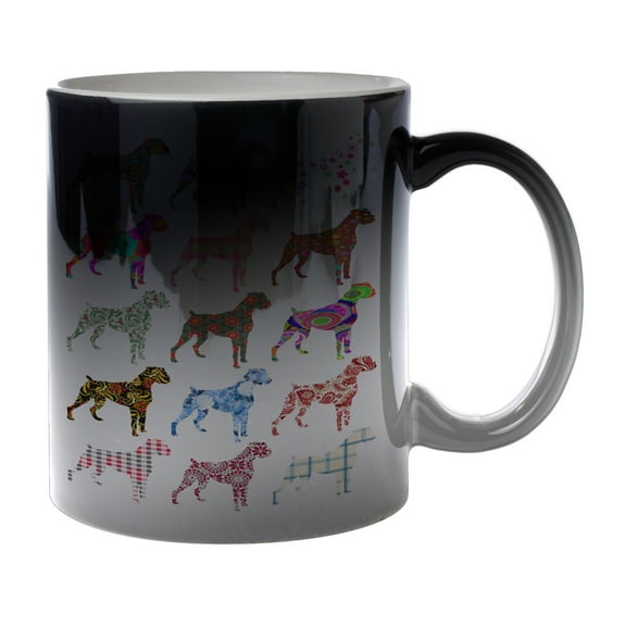 KuzmarK Black Heat Morph Color Changing Coffee Cup Mug 11 Ounce - Boxer Dog