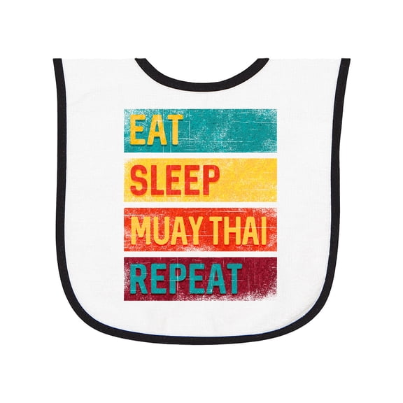 Inktastic Eat Sleep Muay Thai Repeat Baby Terry Cloth Bib