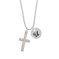 thumbnail image 2 of Delight Jewelry Stainless Steel Jeremiah 1:56 - I Set You Apart Engraved Cross - Silvertone Script Initial Disc - U - Charm Necklace, 20"+3", 2 of 4