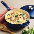 thumbnail image 3 of Tramontina Bestow 3-Quart Enameled Cast Iron Saucier with Lid, Gradated Cobalt, Oven-Safe, 3 of 6