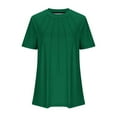 thumbnail image 4 of Scyoekwg Womens Casual Short Sleeve Tops Round Neck Basic Tops Trendy Lightweight Loose Solid Color Blouses (Army Green,XXL), 4 of 4