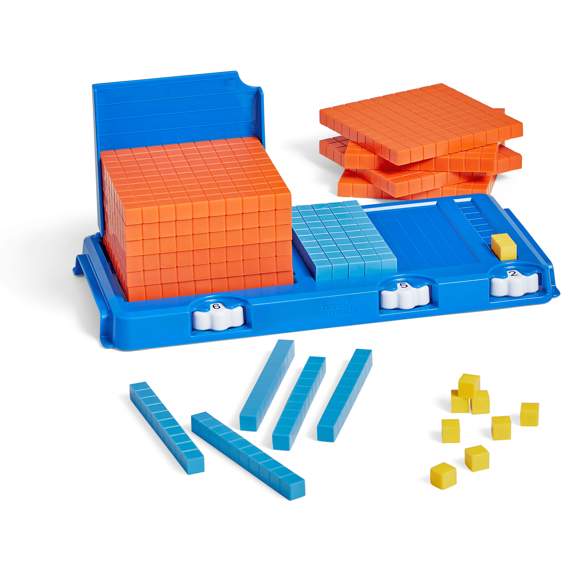 hand2mind Place Value Frame with Base Ten Blocks, Math Manipulatives for Elementary School