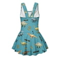 thumbnail image 5 of COEQINE Girls Swimsuit for Swimming, One Piece with Full Coverage Skirt & Built-in Brief, Stretchy Scoop Neck Swim Dress, Fixed Wide Straps, for Kids 8-9 Years, Dinosaur Blue, 5 of 8