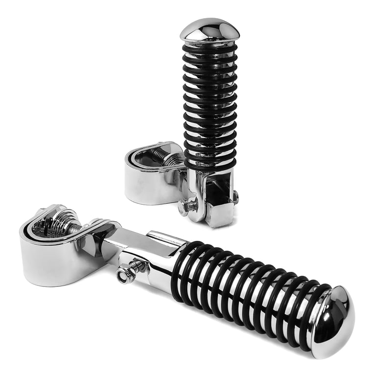 Motorcycle Highway Pegs For Harley & More - Fits 1" To 1.25" Engine Guard Tubes, Anti-Vibration Design