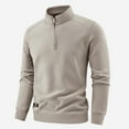 thumbnail image 2 of USNSM (M-5XL) Big and Tall Men's Quarter-Zip Fleece Jacket, Long Sleeve Half Zip Fleece Pullover Sweaters Thermal Golf Sweatshirt Beige XXXXL, 2 of 3