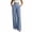Blue, variant on Women's Loose Casual Pants, Ultra Soft & Flowy Fabric, Draped Comfort Long Trousers White L